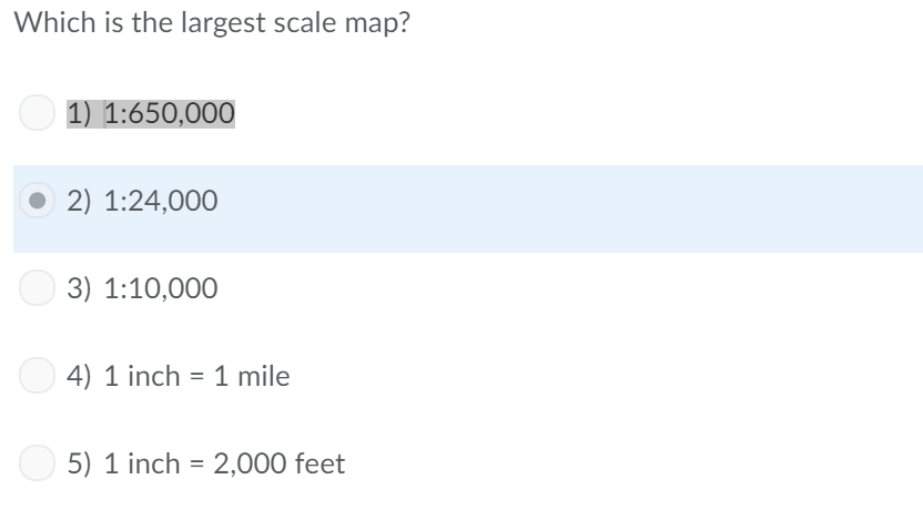 What is the largest map scale?
