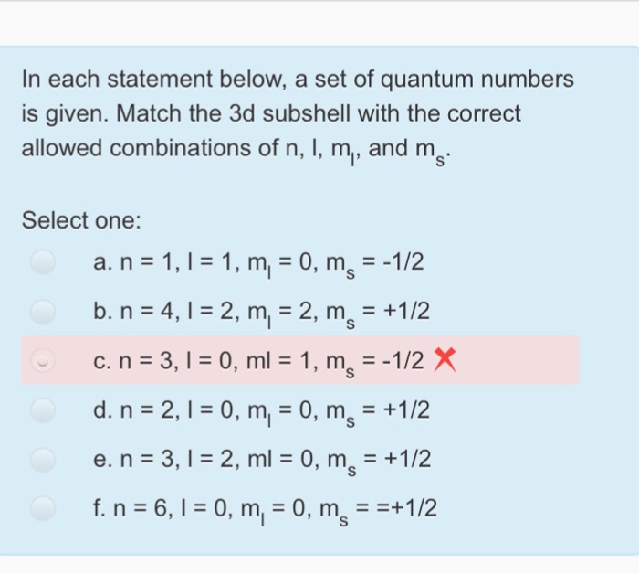 Solved For The Orbital With N 3 L 2 Which Of The Fo Chegg Com