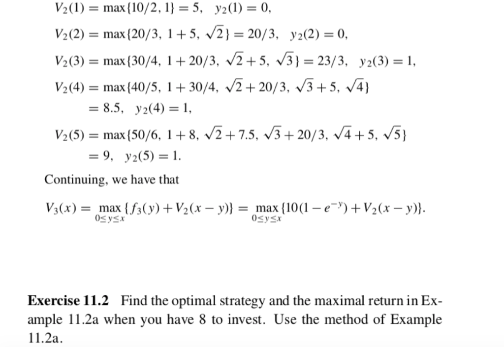 Example 112a Suppose That Three Investment Projec