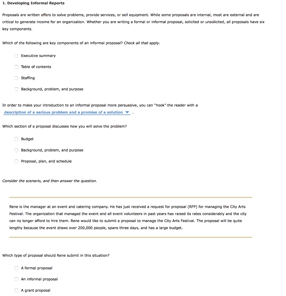 Informal business report sample picture