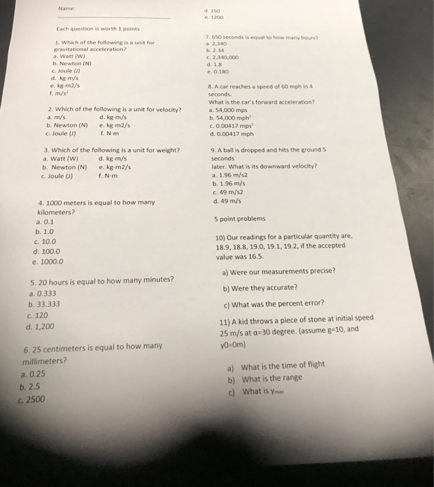 Solved D 250 E10 Each Question Is Worth 1 Points 1 Wh Chegg Com