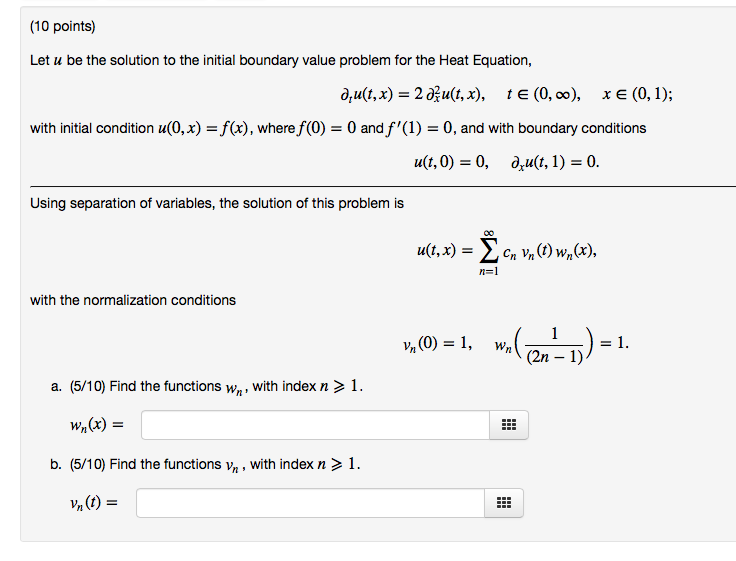 Solved 10 Points Let U Be The Solution To The Initial Bo - 