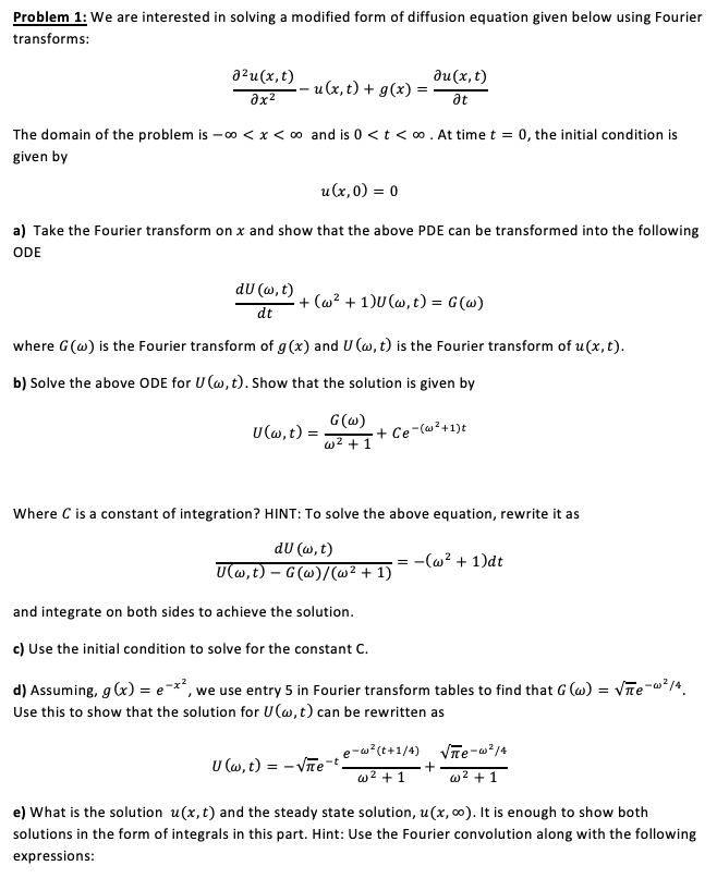 Problem 1 We Are Interested In Solving A Modified Chegg Com