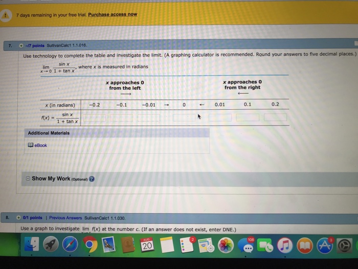 Solved 7 Days Remaining In Your Free Trial Purchaseacces Chegg Com