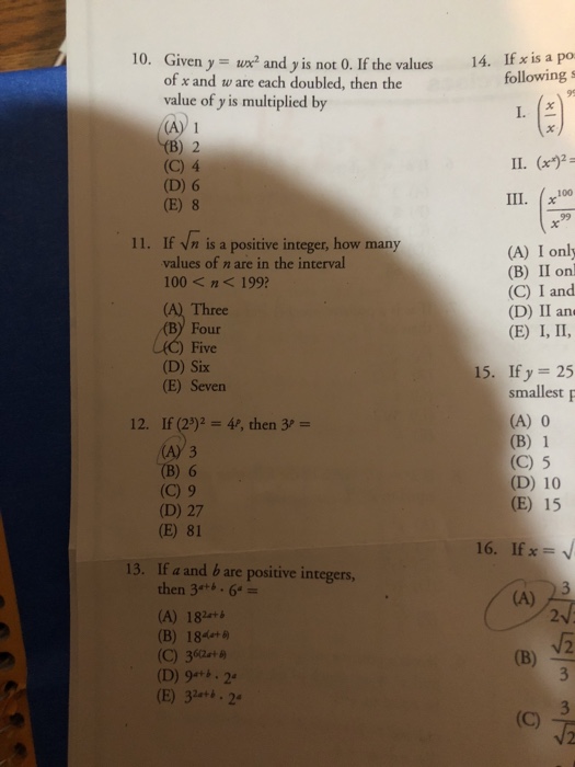 Solved 10 Given Y U2 And If The Values 14 If X Is A P Chegg Com