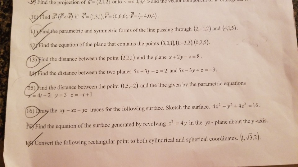 Solved Find The Projection Of U 2 1 2 Onto T 0 3 4 Chegg Com