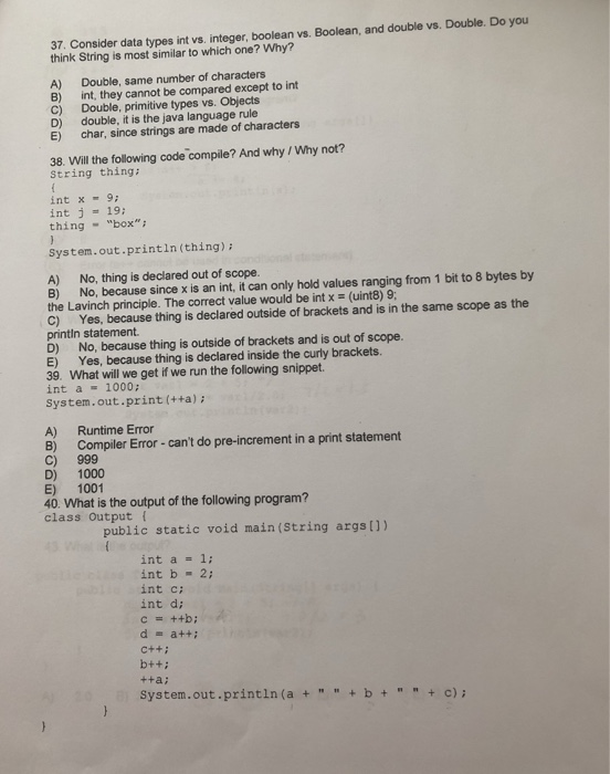 Solved 36 Will This Compile Why Or Why Not Char Y H Chegg Com