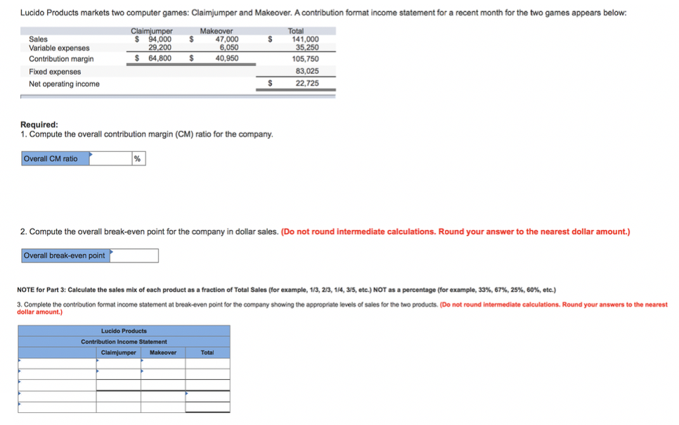 lucido products markets two computer games chegg com an income statement is used to