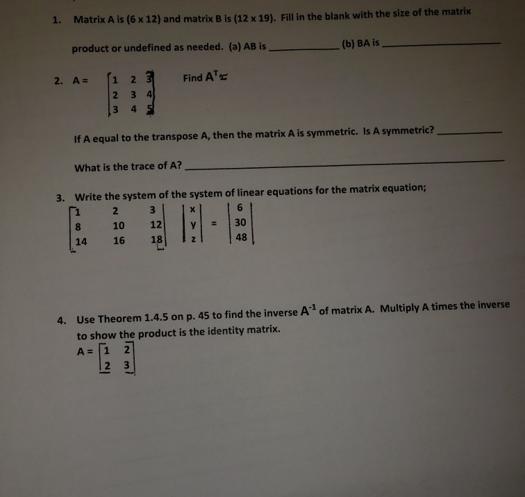 ... (6 12) Is And 19 (12 A Solved: X Matrix B 1. Matrix X Is