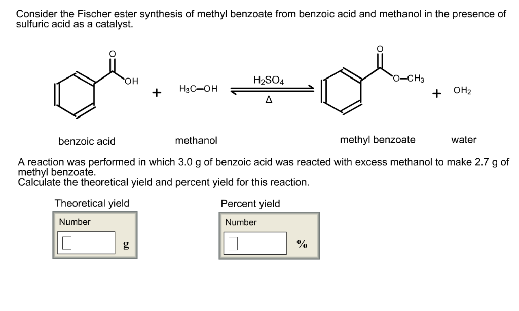 Solved Consider The Fischer Ester Synthesis Of Methyl Ben Chegg Com