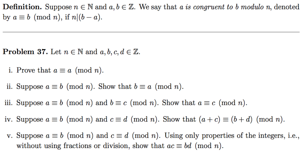 Solved Definition Let A B Ak B Z Then A Divides B Chegg Com