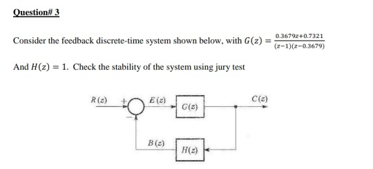 Question 3 Consider The Feedback Discrete Time Chegg Com