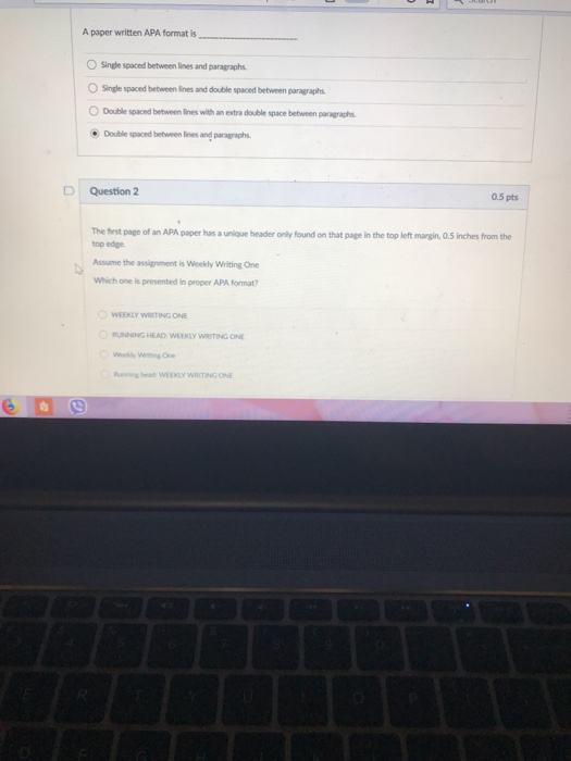 A paper written APA format is Single spaced between ...