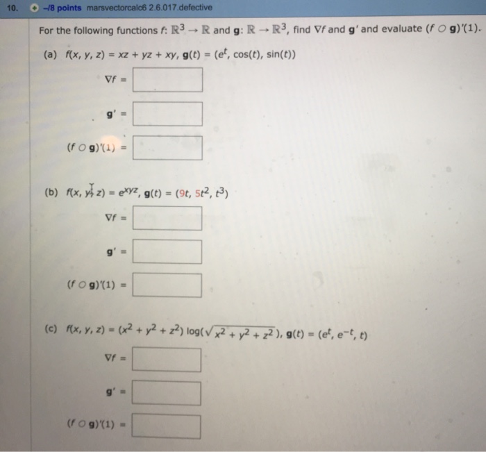 Solved For The Following Functions F R 3 Rightarrow R An Chegg Com