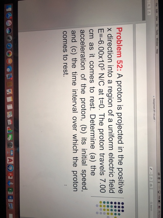 Solved Problem 52 A Proton Is Projected In The Positive Chegg Com