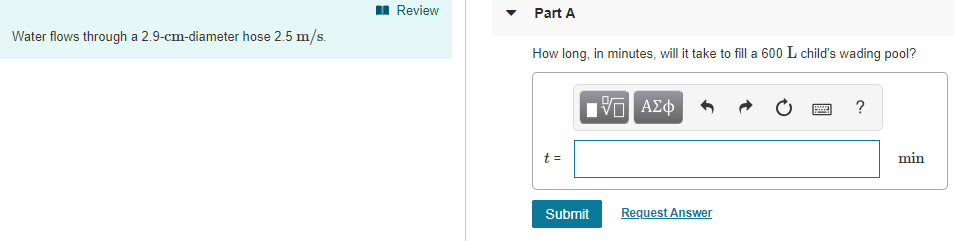 Solved Review Part A Water Flows Through A 2.9cmdiamete