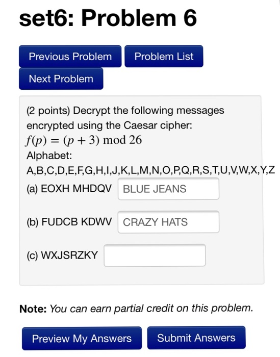 Solved Set6 Problem 6 Previous Problem Problem List Next Chegg Com