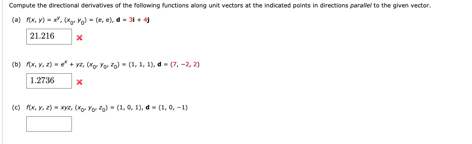 Solved Compute The Directional Derivatives Of The Followi Chegg Com