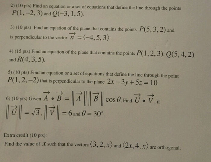 Solved 2 10 Pts Find An Equation Or A Set Of Equations Chegg Com