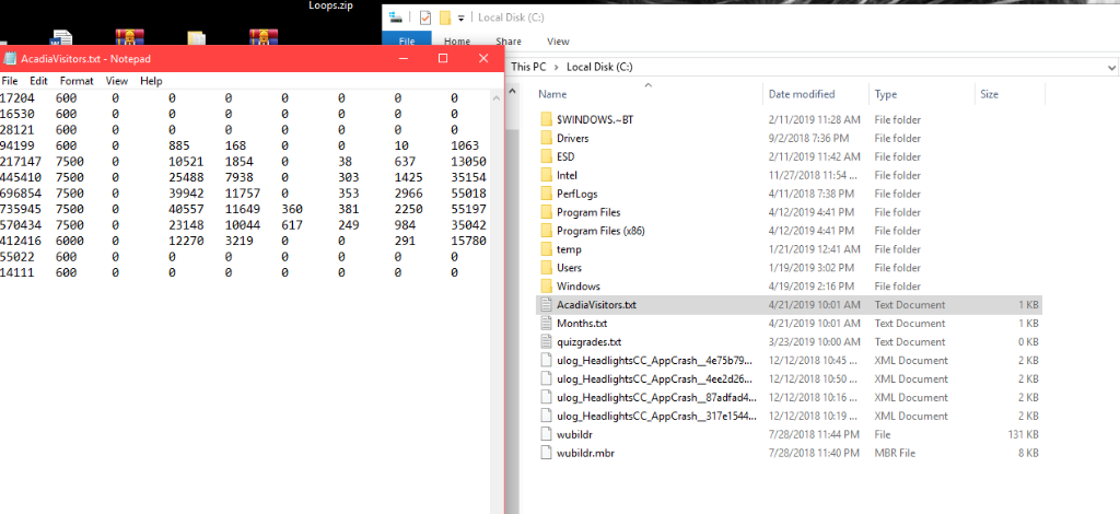 Loops.zip Local Disk (C) AcadiaVisitors.tt-Notepad File Edit Format View Help 17204 600 16530 600 28121 600 0 94199 600 21714