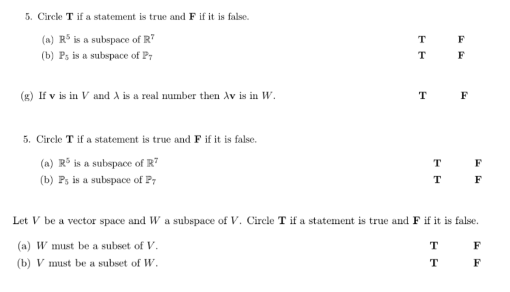 Solved 5 Circle T If A Statement Is True And F If It Is Chegg Com