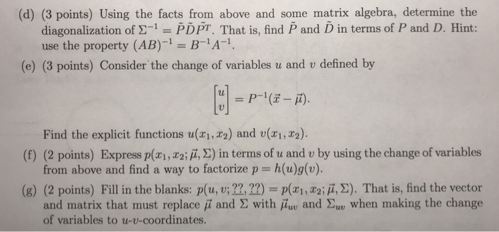 Solved 4 The Multivariate Normal Distribution In Probabi Chegg Com