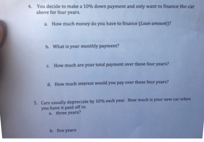 how much is 10 down payment