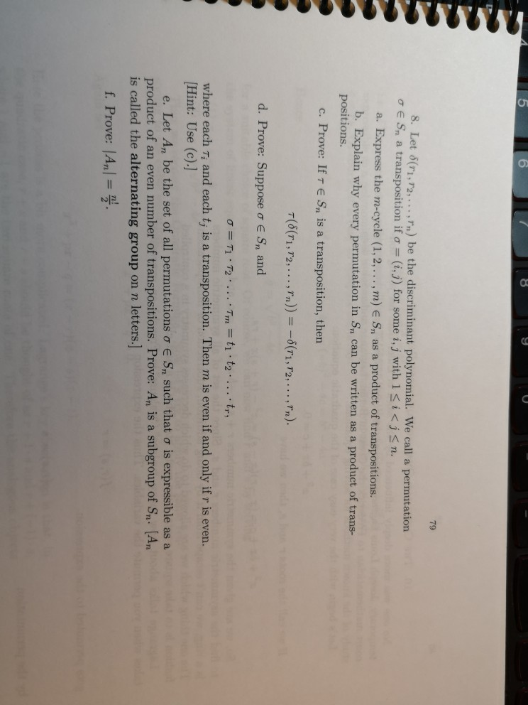 Solved 5 6 79 8 Let Rim Be The Discriminant Polyno Chegg Com