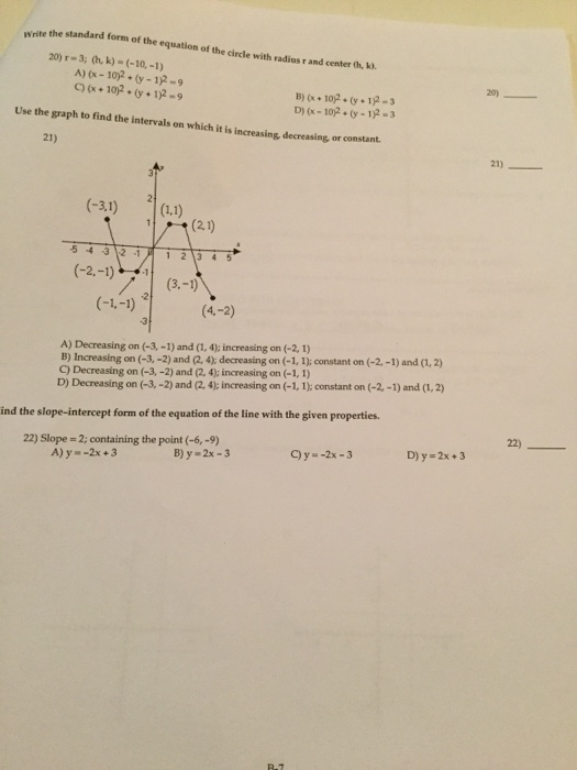 Solved Write The Standard Form Of The Equation Of The Circl Chegg Com