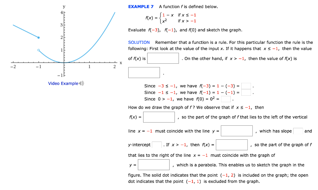 Solved Example 7 A Function F Is Defined Beloww 1 X If X Chegg Com