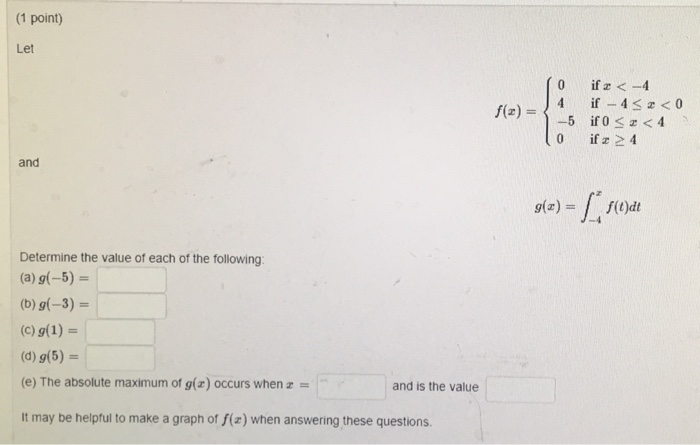 Solved 1 Point Let 0 If Z 4 F Z 5 If 0 Z 4 0 If Z Chegg Com