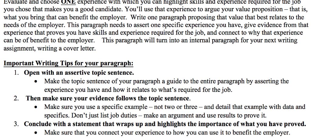 solved evaluate and choose one experience with which you what skills can you bring to the job