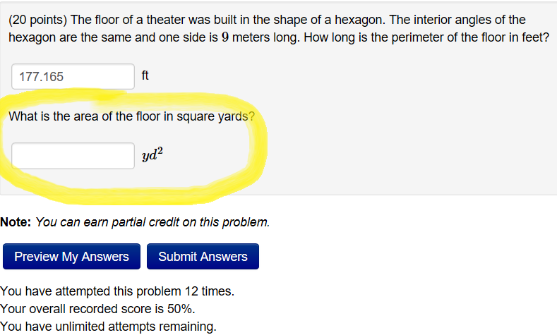 Solved 20 Points The Floor Of A Theater Was Built In Th