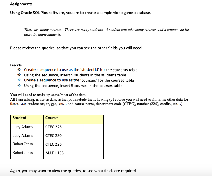 Please I Need The Sql Script And The Lst File Chegg Com