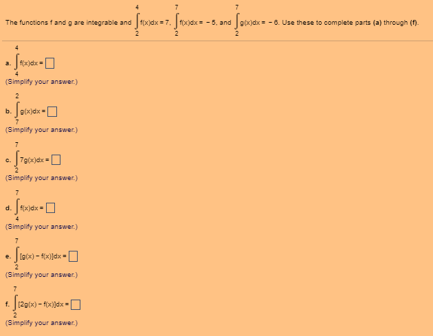 Solved The Functions F And G Are Integrable And Use These Chegg Com