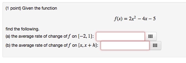 Solved Given The Function F X 2x 2 4x 5 Find The Chegg Com