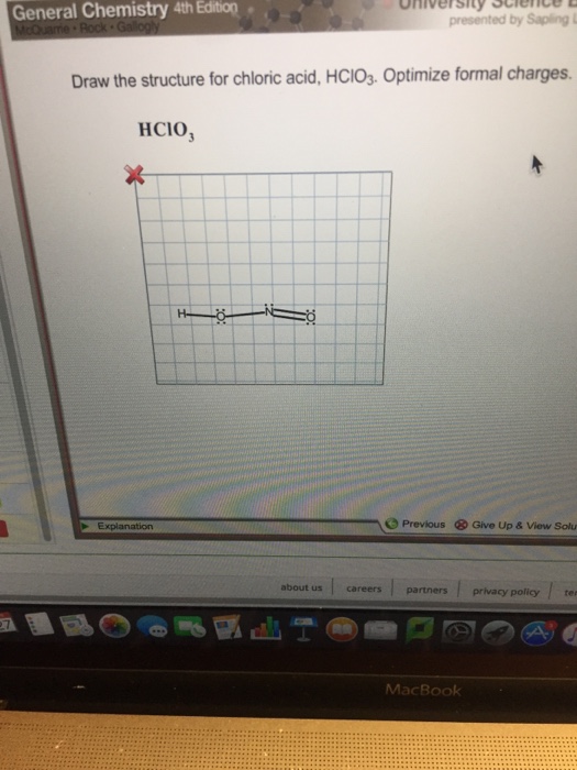 Solved Draw The Structure For Chloric Acid, HCIO_3. Optim...