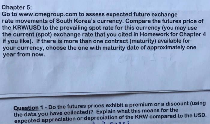 Chapter 5 Go To Www Cmegroup Com To Assess Expe!   ct Chegg Com - 