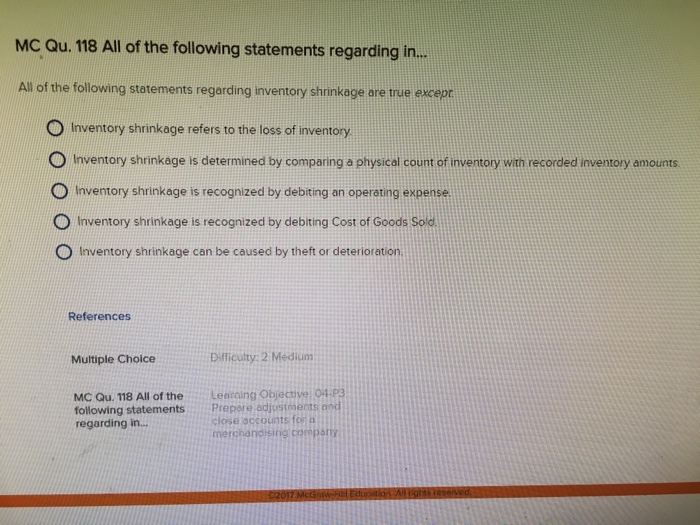 Solved MC Qu. 118 All Of The Following Statements Regardi