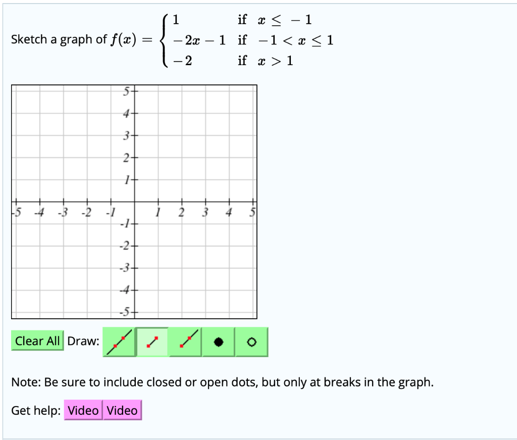 If 1 Sketch A Graph Of F X 2x 1 If 1 X 1 If Chegg Com