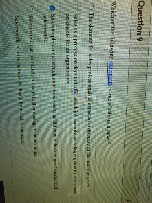 Solved Question 9 2 Which Of The Following Statements Is | Chegg.com Solved Question 9 2 Which Of The Following Statements Is | Chegg.com