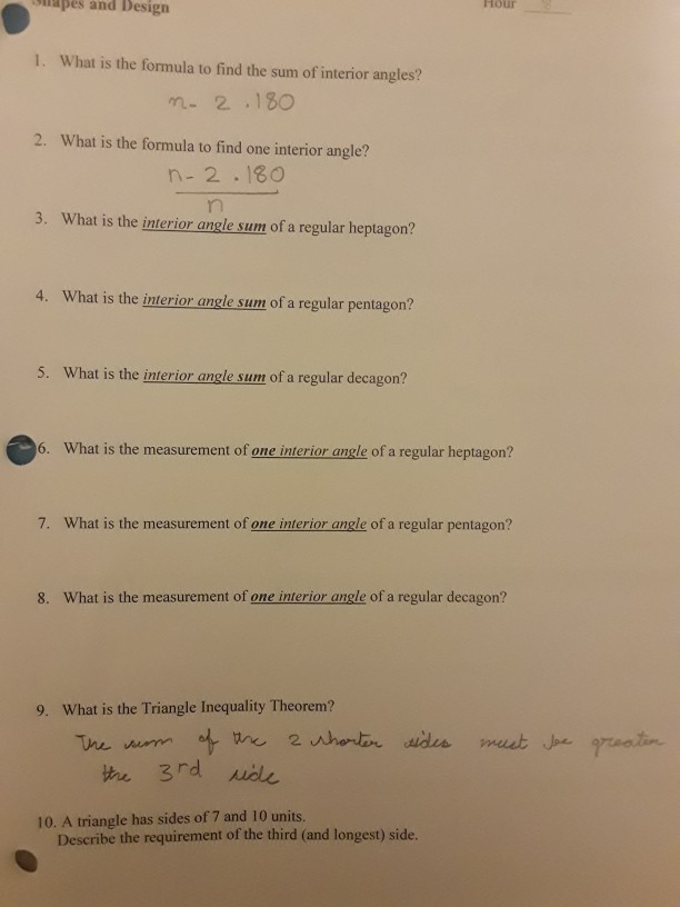 regular decagon interior angles