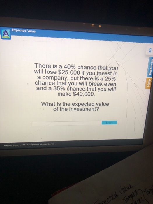 Solved Expected Value There Is A 40 Chance That You Will Chegg Com