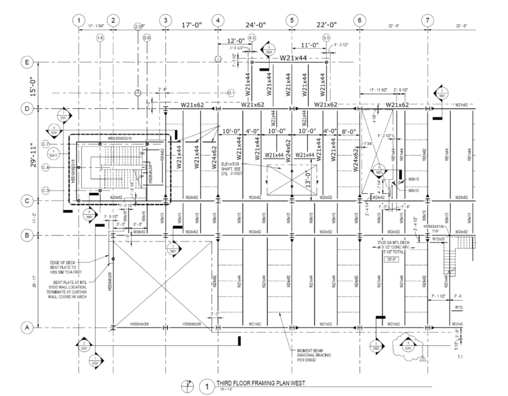 Framing Plan For A Building Is Pictured