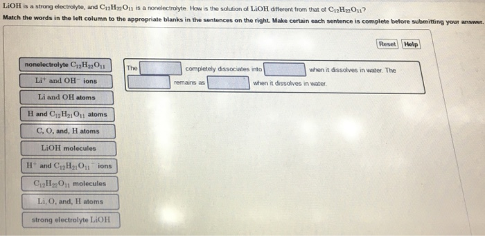 Solved LiOH Is A Strong Electrolyte, Ard Cilla Oil Is A N