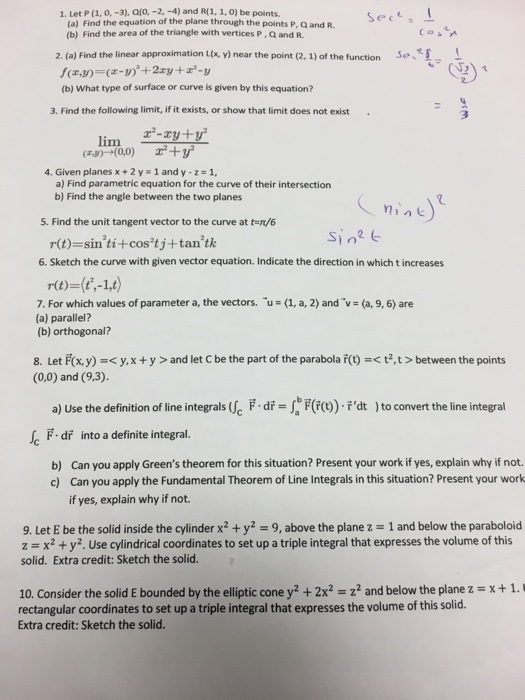 Solved 1 Let P 1 O 3 Q O 2 4 And R 1 1 0 Be Chegg Com