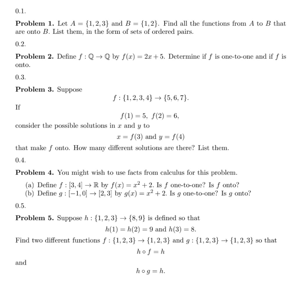 0 1 Problem 1 Let A 1 2 3 And B 1 2 Find All Chegg Com