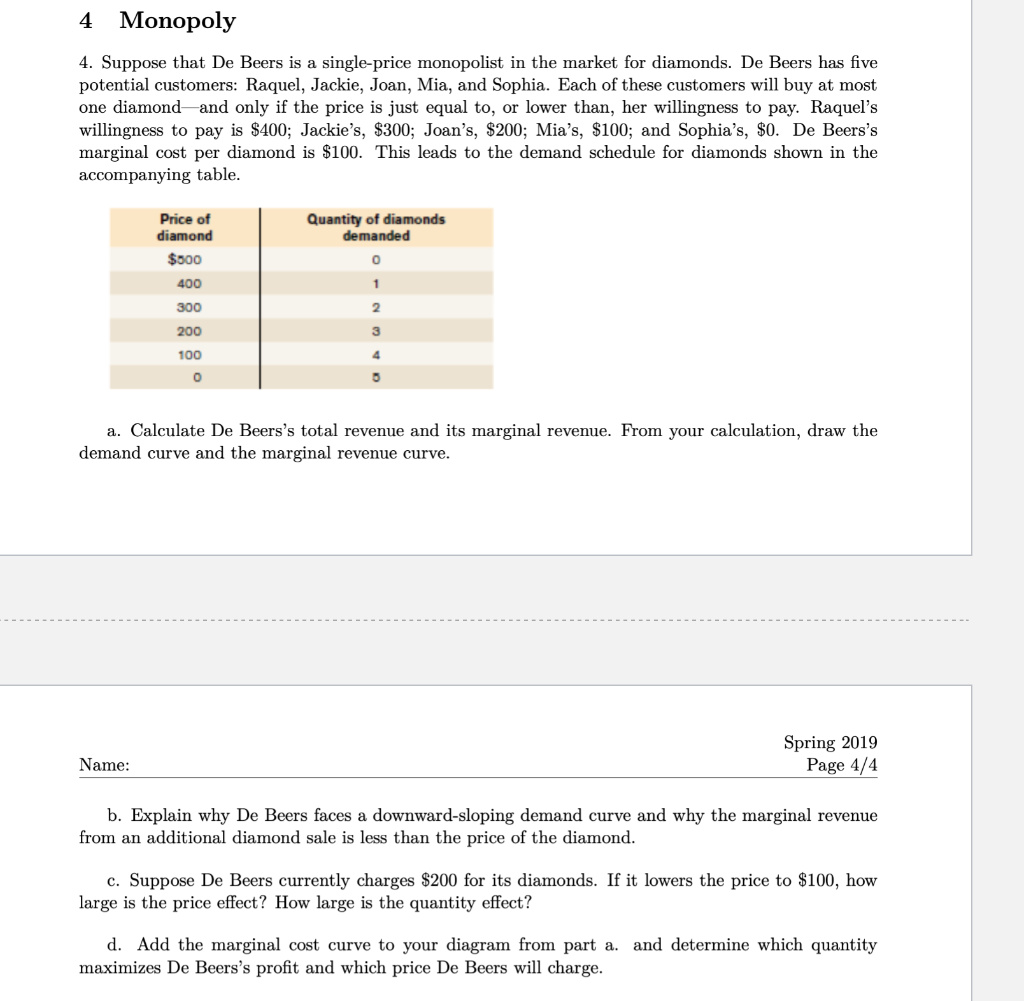 Assignment 3 - The De Beers Monopoly of the Diamond Market