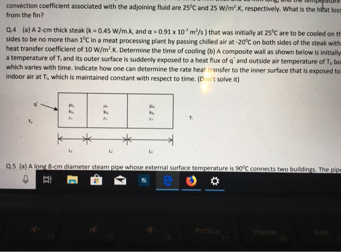 Convection Coefficient Associated With The Adjoining Chegg Com