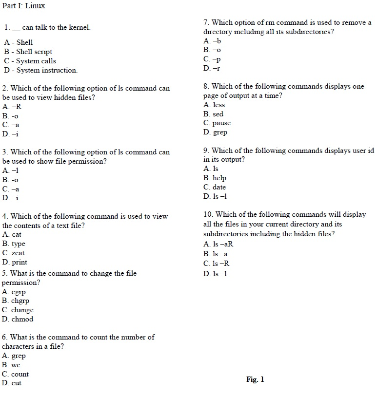 Solved Part I Linux 7 Which Option Ofrm Command Is Used Chegg Com